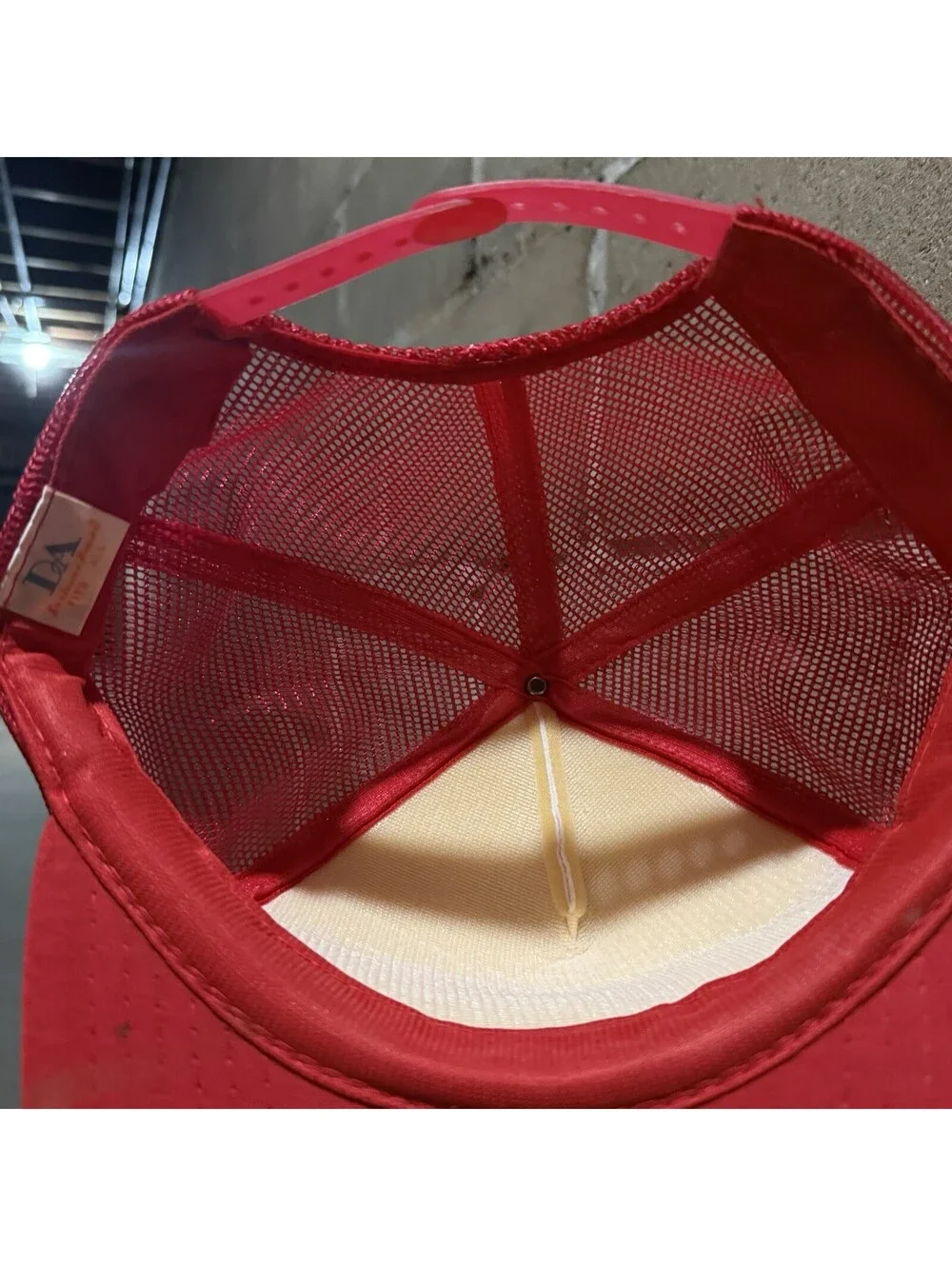 Vintage 80’s Old Fart Trucker Snapback Hat Red White Mesh Novelty Gag Gift Cap